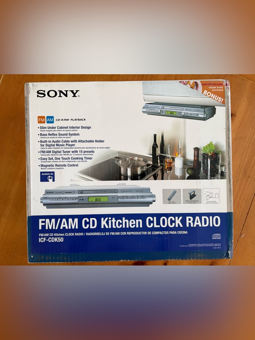 Sony FM/AM CD Kitchen Clock Radio, ICF-CDK50, Brand New in Box